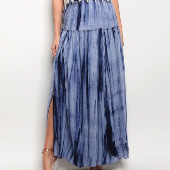 SUMMER CLEARANCE INDIGO CITY LIGHTS MAXI SKIRT - Picture 3 of 6